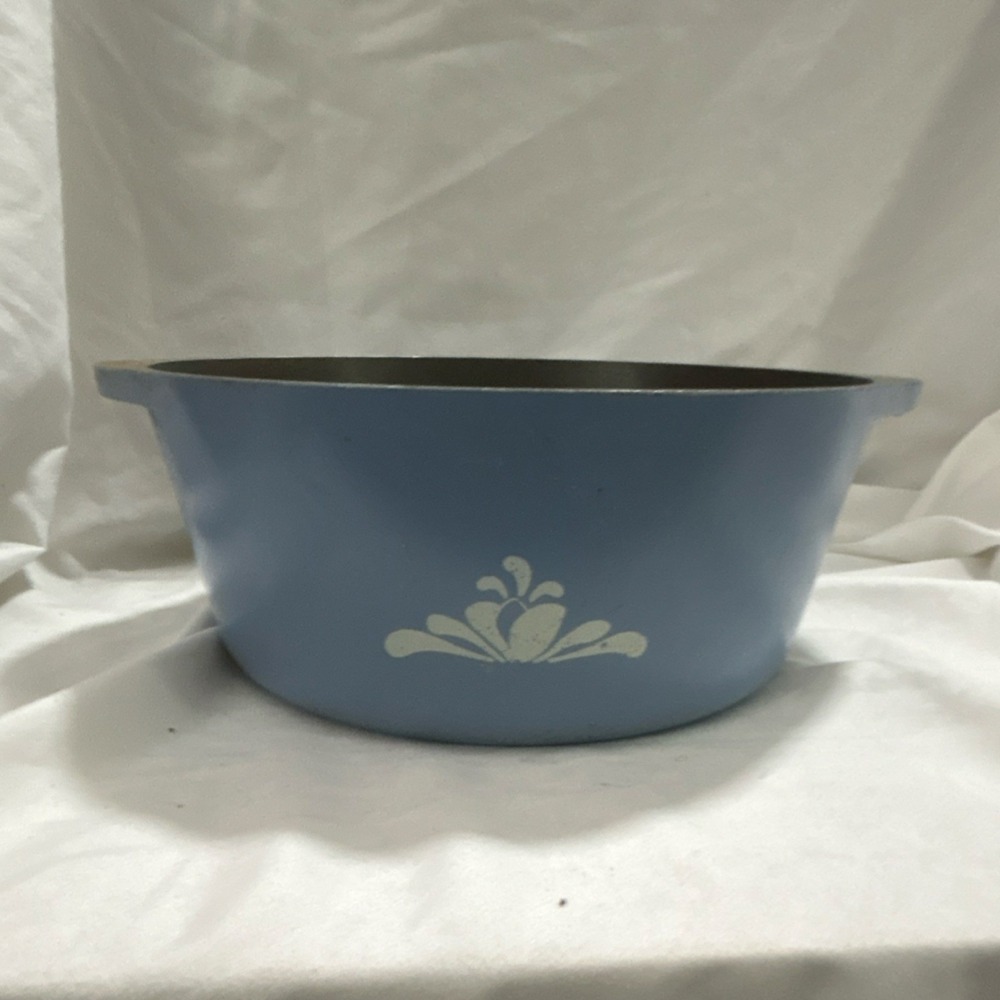 Club Blue White Enamel Round Double Handle Pot Electric Gas Compatible